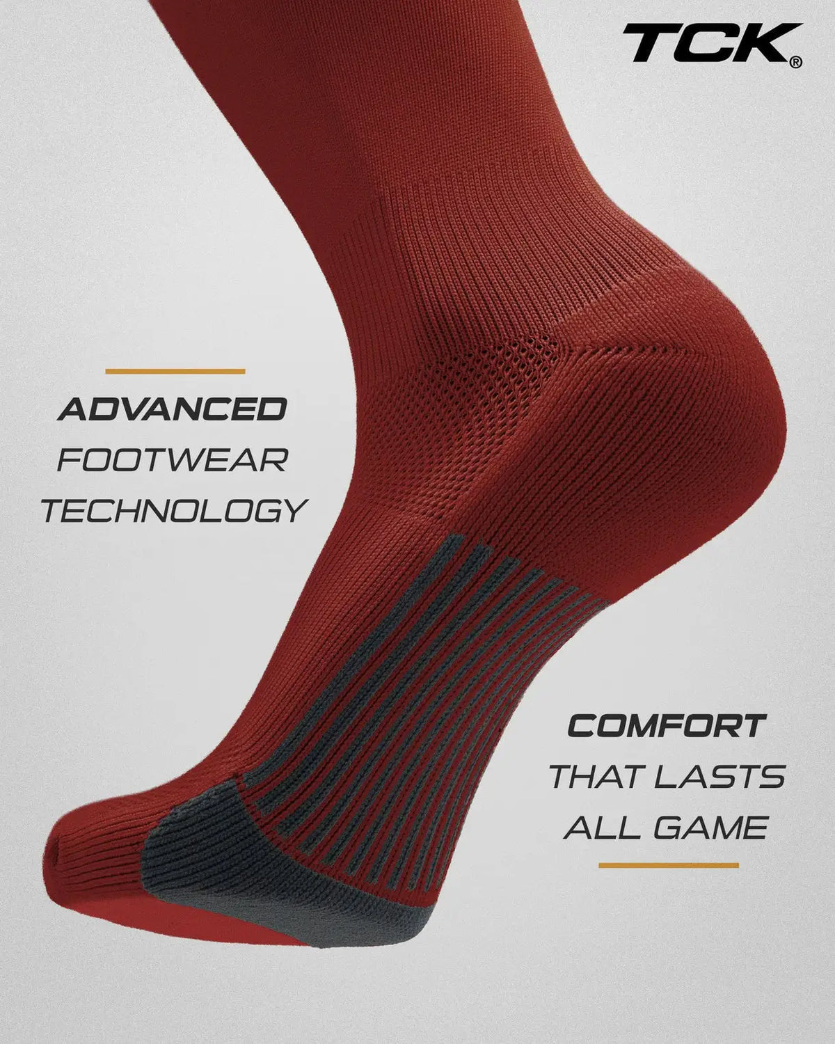 Tck Dugout Solid Color Over the Knee Sports Socks - Cardinal