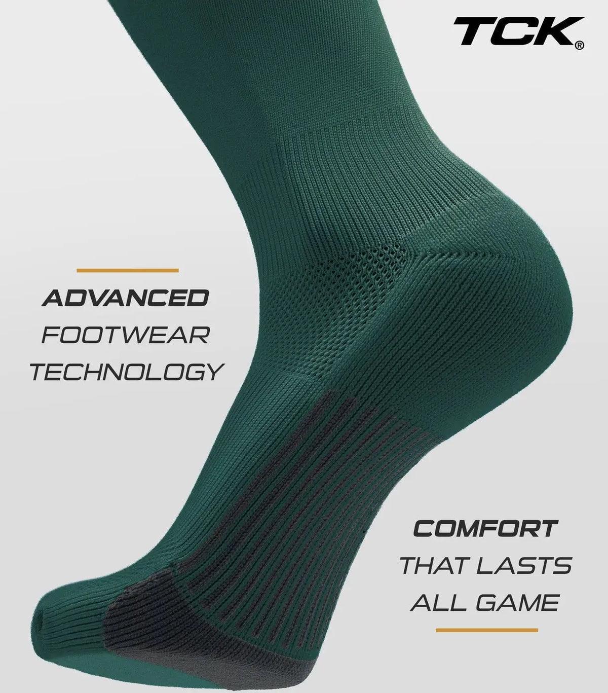 Tck Dugout Solid Color Over the Knee Sports Socks - Dark Green