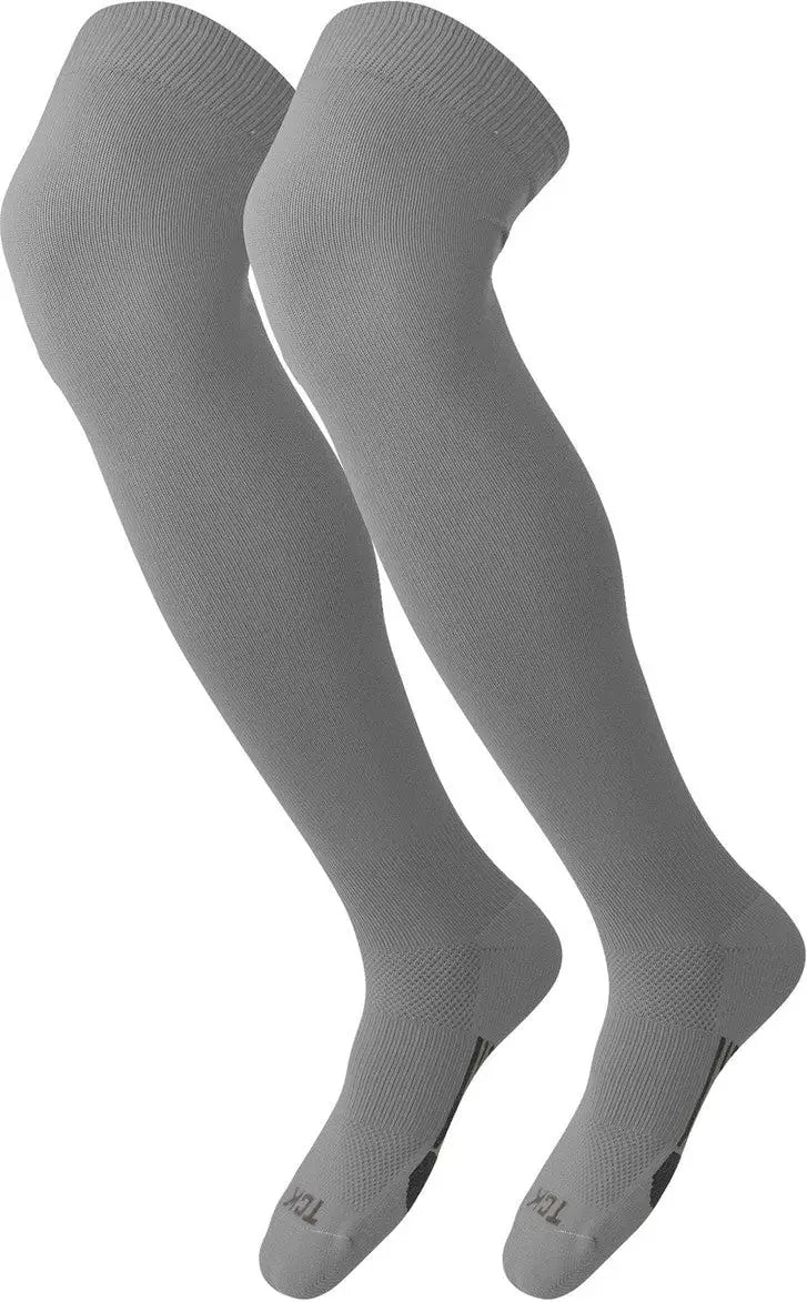 Tck Dugout Solid Color Over the Knee Sports Socks - Gray