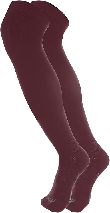 Tck Dugout Solid Color Over the Knee Sports Socks - Maroon