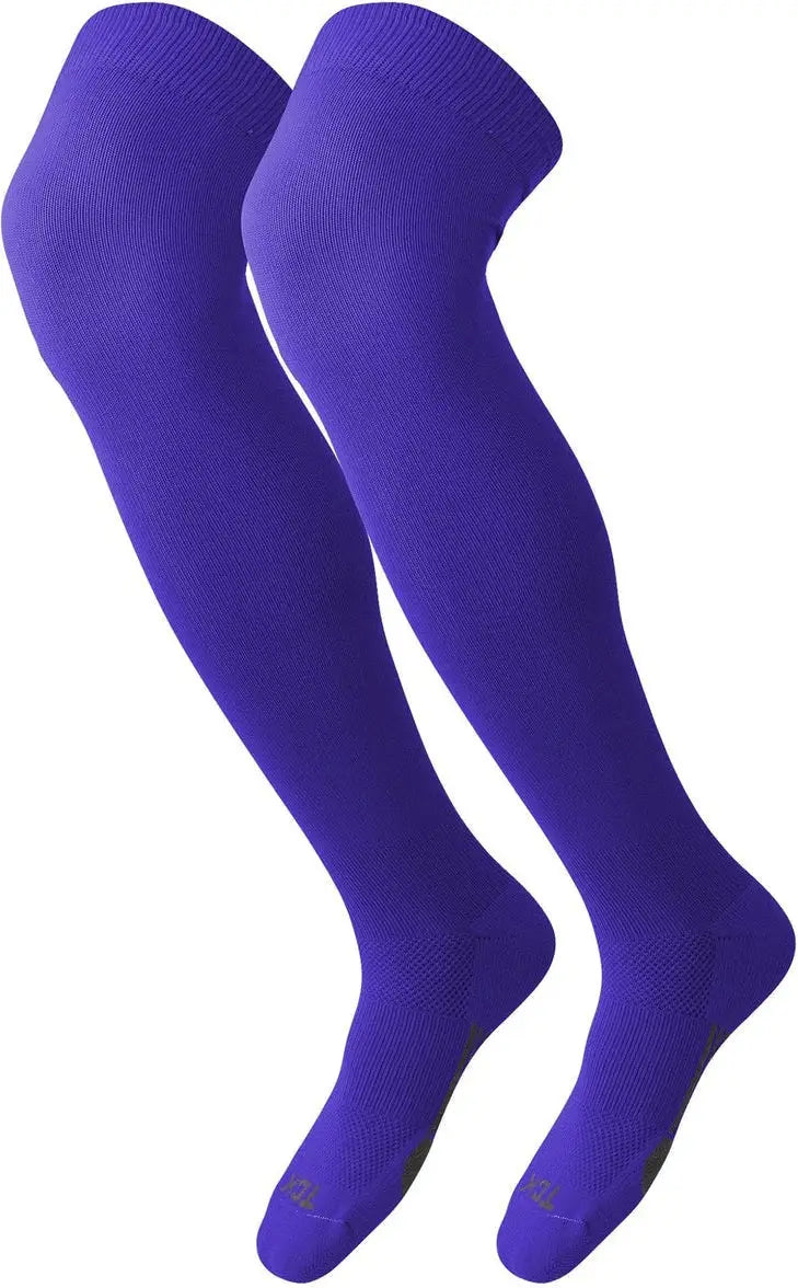 Tck Dugout Solid Color Over the Knee Sports Socks - Purple