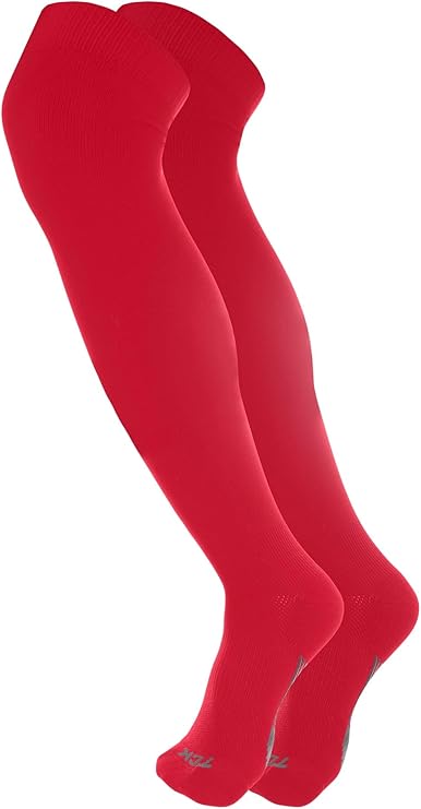 Tck Dugout Solid Color Over the Knee Sports Socks - Red