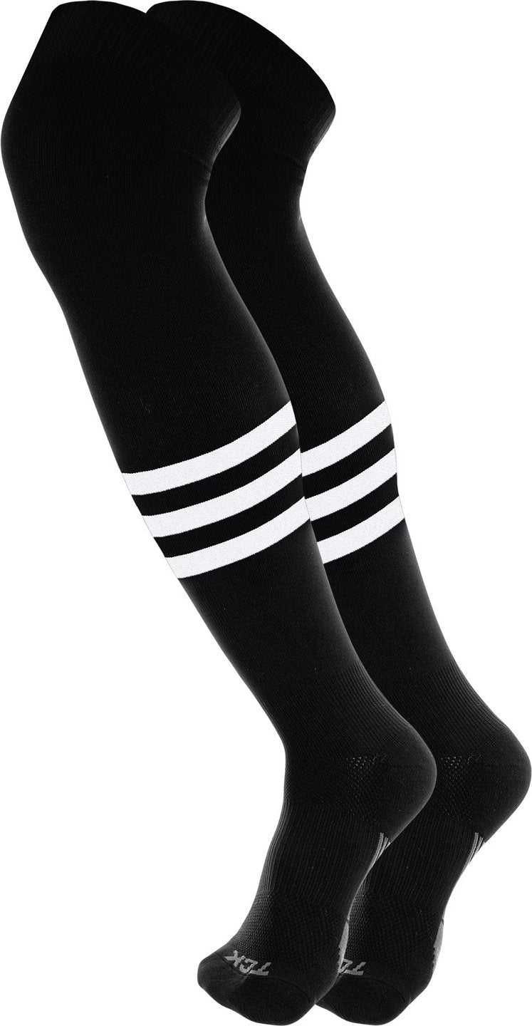 Tck Dugout Striped Over the Knee Baseball Socks - Black White