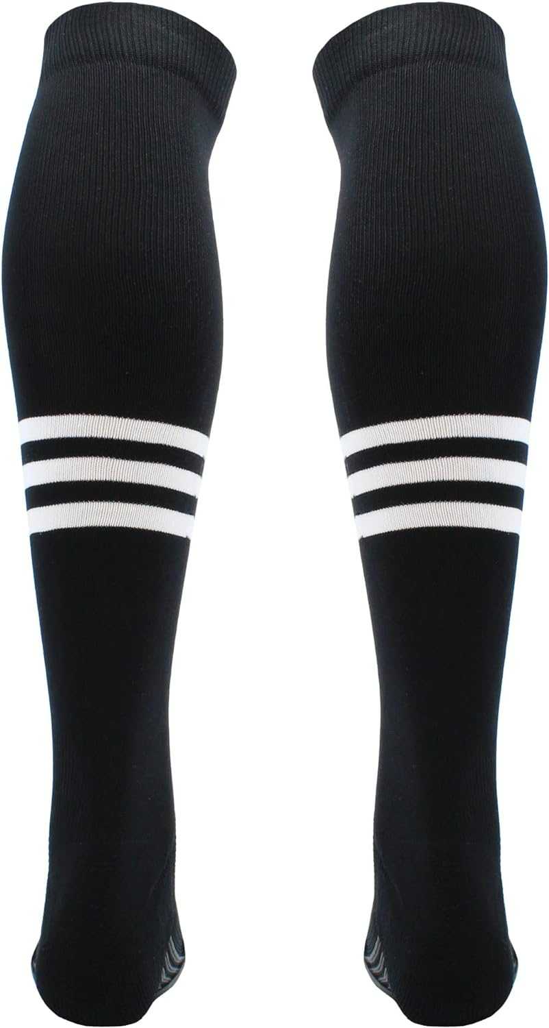 Tck Dugout Striped Over the Knee Baseball Socks - Black White