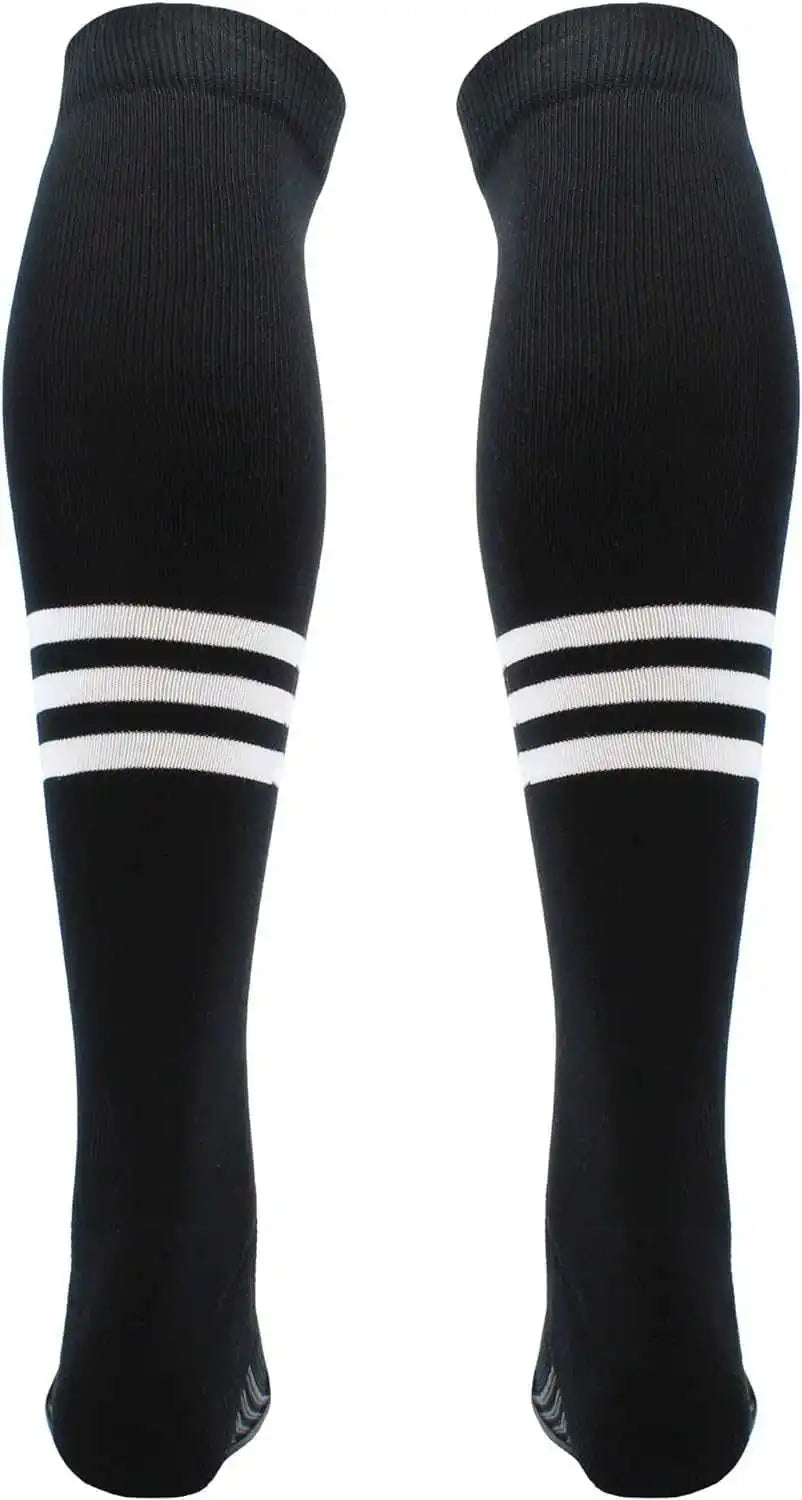 Tck Dugout Striped Over the Knee Baseball Socks - Black White