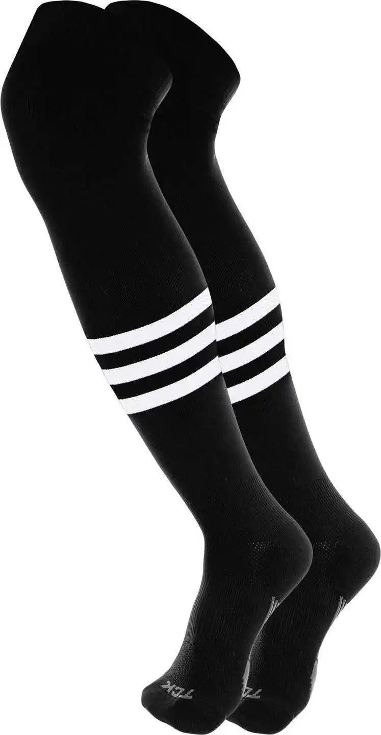 Tck Dugout Striped Over the Knee Baseball Socks - Black White