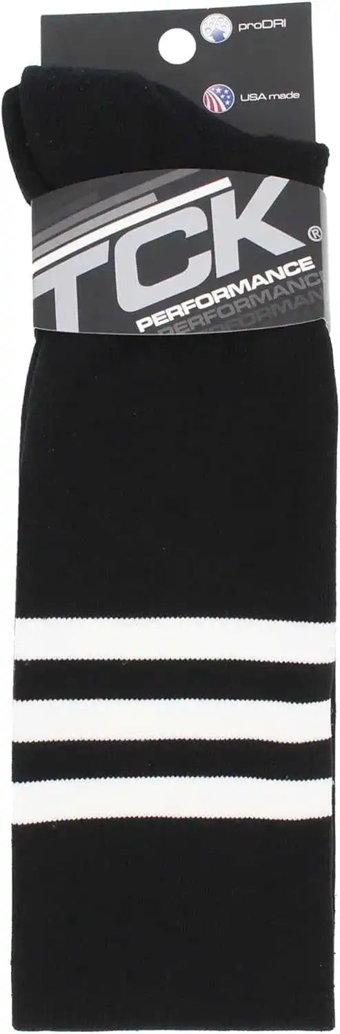 Tck Dugout Striped Over the Knee Baseball Socks - Black White