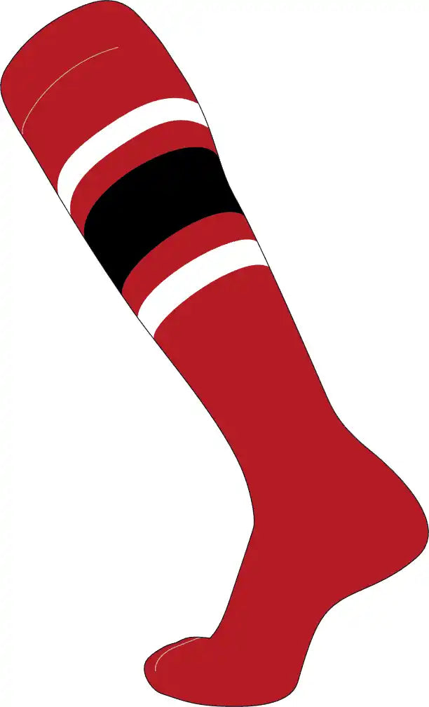 Tck Elite Baseball Knee High Socks - Black White Scarlet - Red / Adult