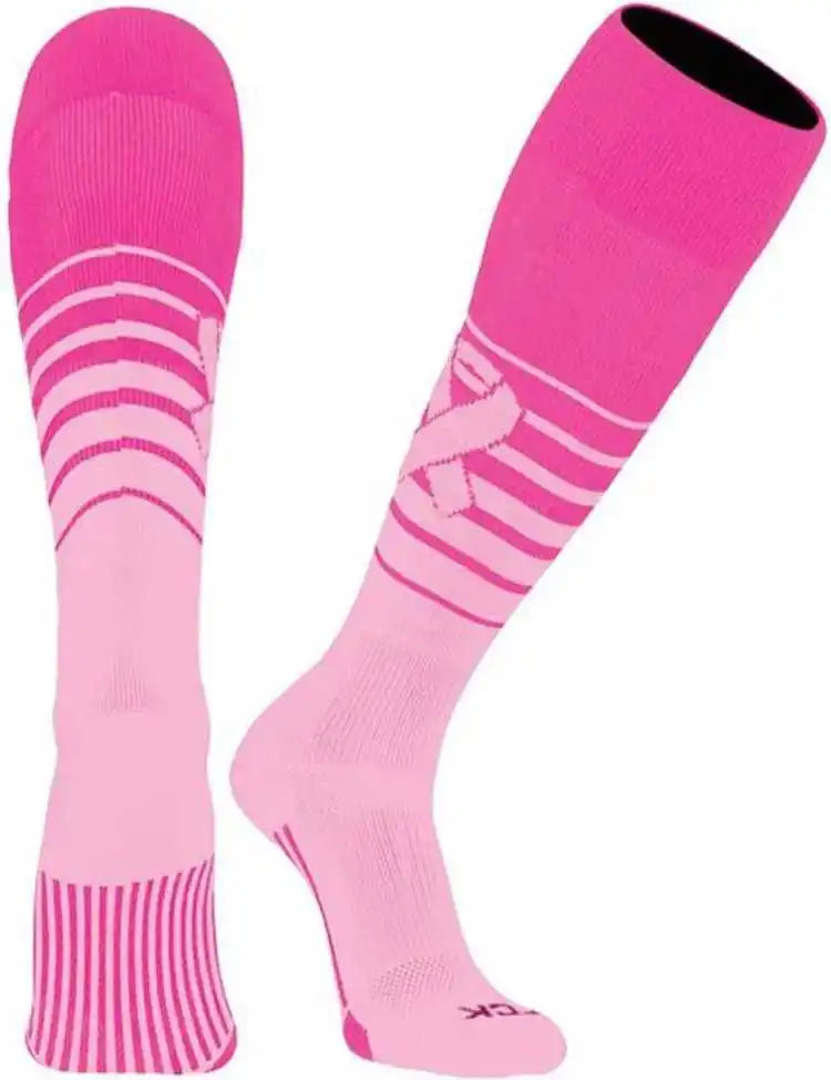 Tck Elite Breaker Aware Breast Cancer Awareness Knee High Socks - Hot Pink