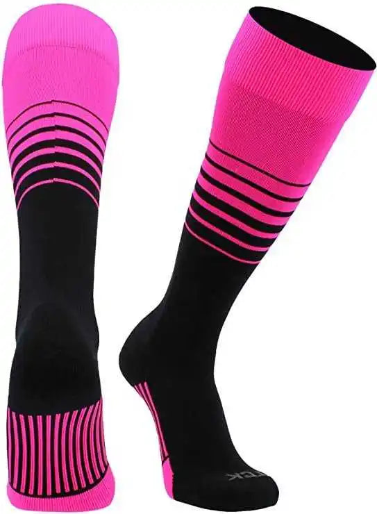 Tck Elite Breaker Knee High Socks Hot Pink Black