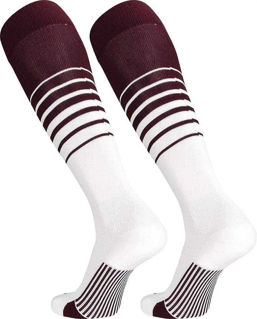 Tck Elite Breaker Knee High Socks Maroon White