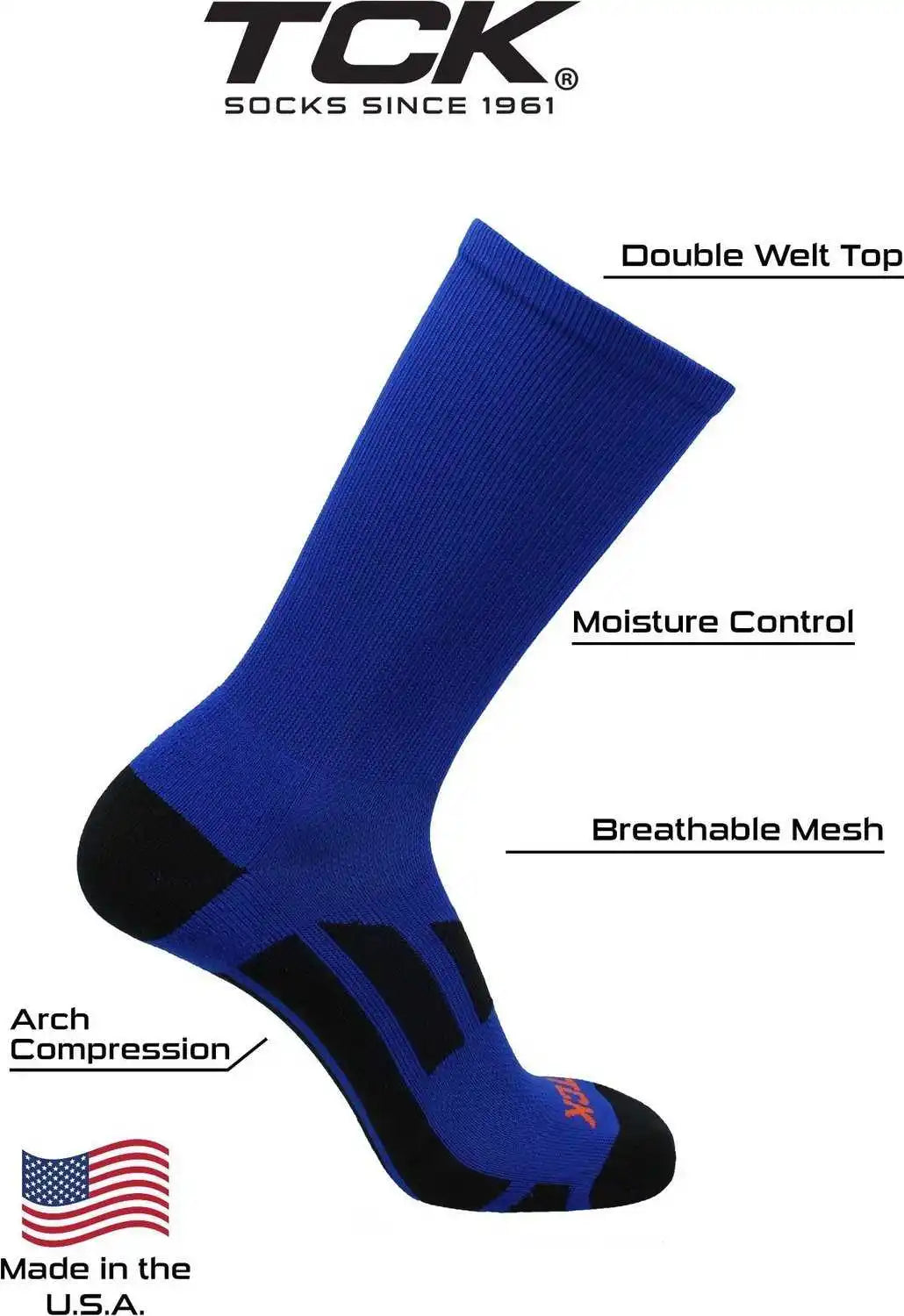 Tck Elite Performance 2.0 Crew Socks - Graphite