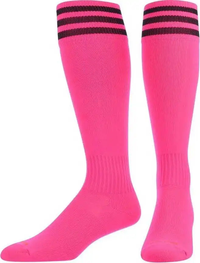 Tck Finale 3-stripe Soccer Socks - Hot Pink Black
