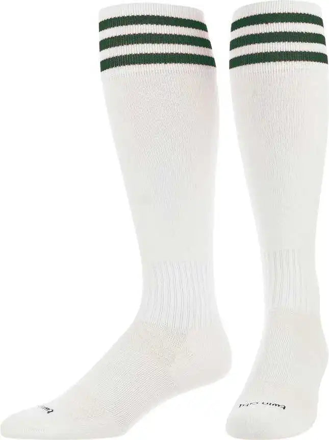 Tck Finale 3-stripe Soccer Socks - White Dark Green
