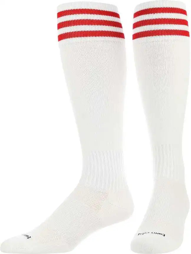 Tck Finale 3-stripe Soccer Socks - White Scarlet