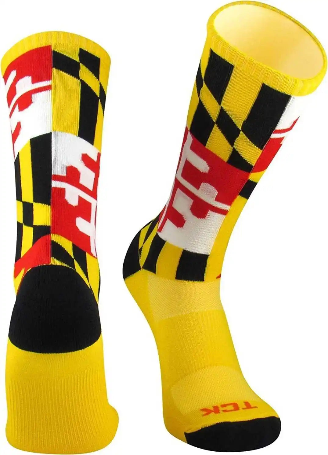 Tck Flag Maryland V3 Crew Socks - Gold Black White Scarlet
