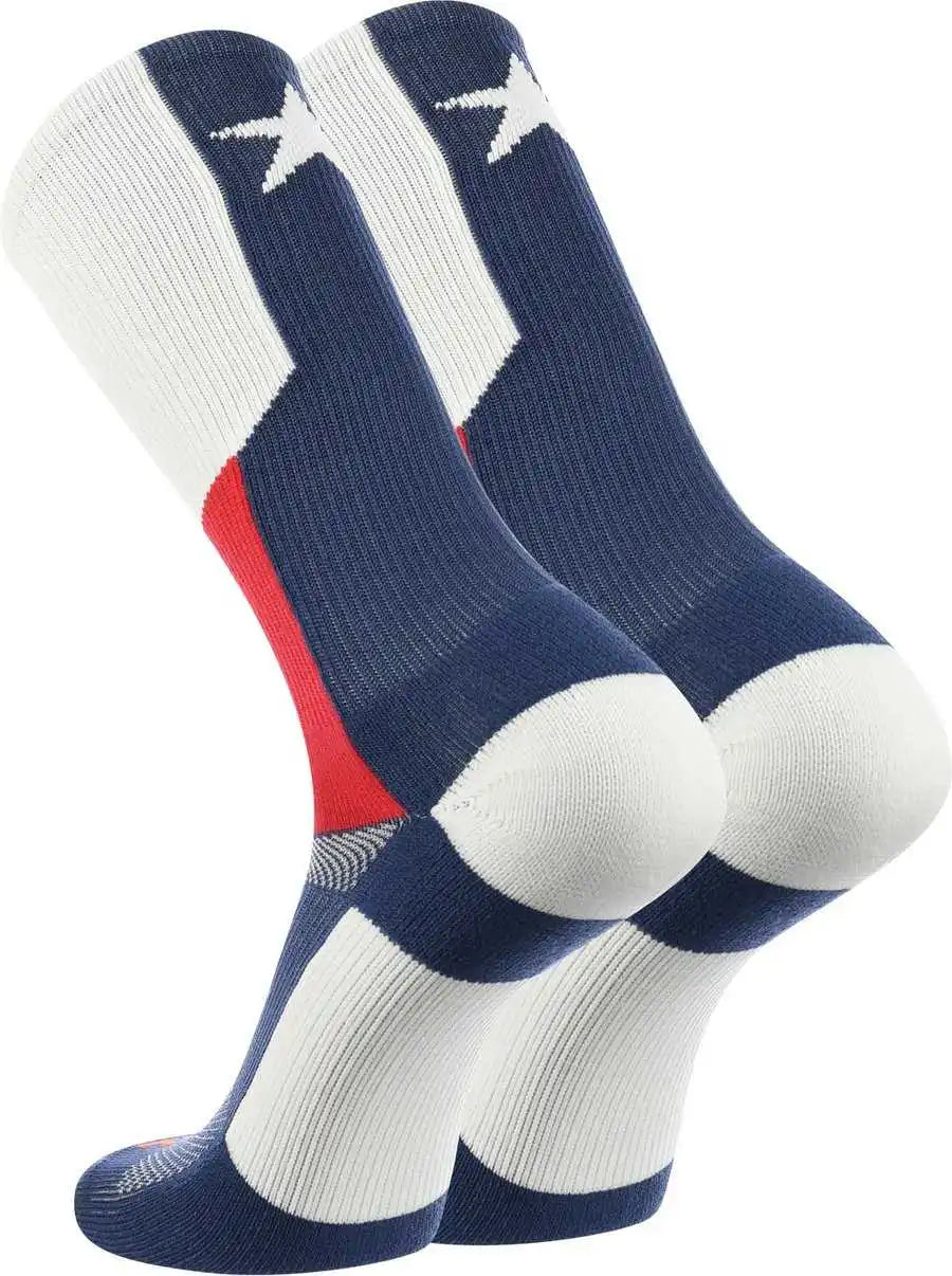 Tck Flag Texas Crew Socks - Red White Blue