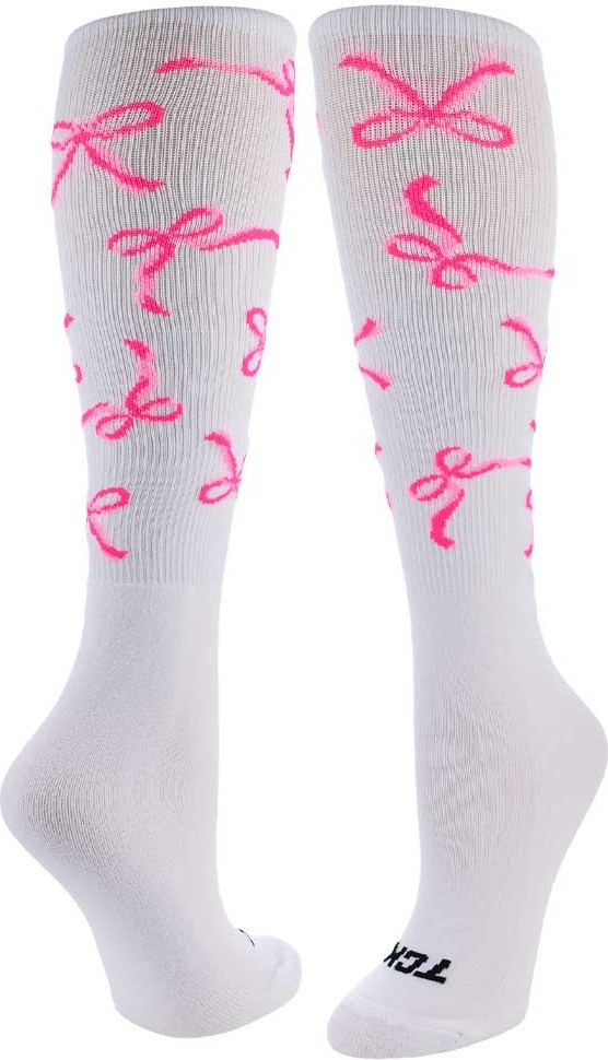 Tck Knee High Bows Tube Socks - White