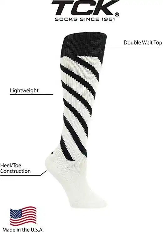 Tck Krazisox Candy Stripe Knee High Socks - Black White