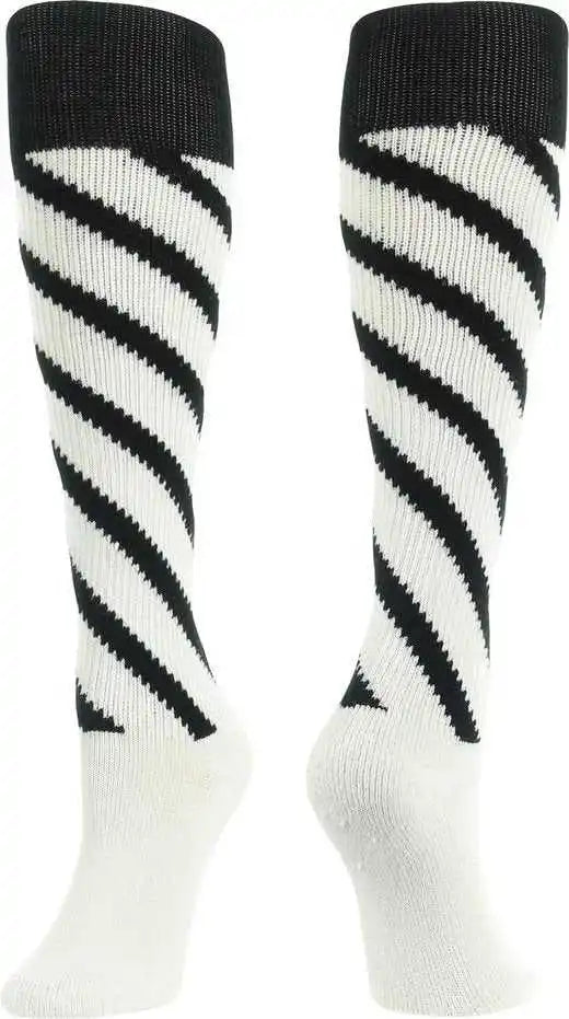 Tck Krazisox Candy Stripe Knee High Socks - Black White
