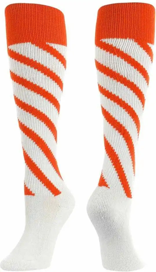 Tck Krazisox Candy Stripe Knee High Socks - Orange White
