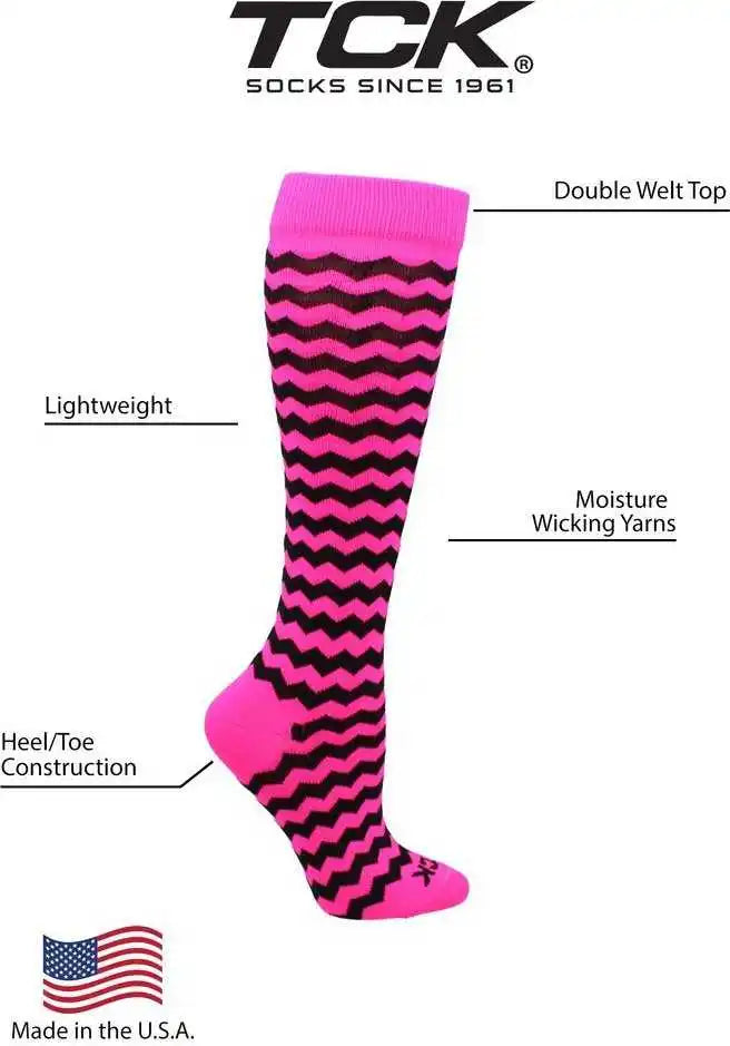Tck Krazisox Chevron Knee High Socks - Royal White