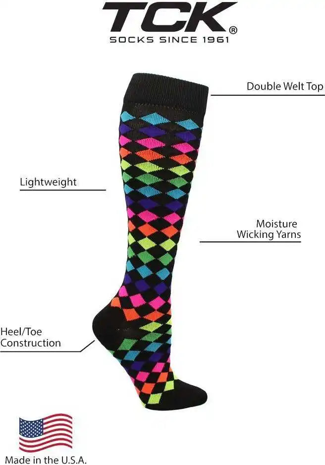 Tck Krazisox Diamonds Knee High Socks - Black