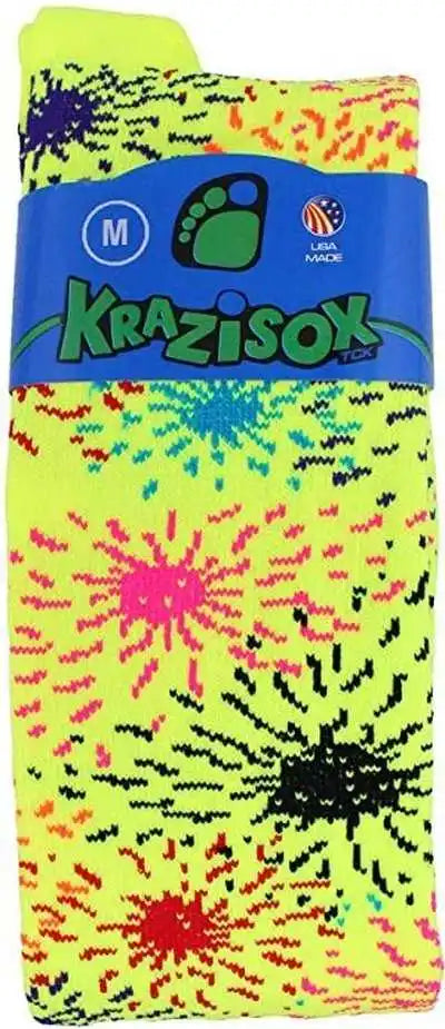 Tck Krazisox Fireworks Knee High Socks - Neon Yellow