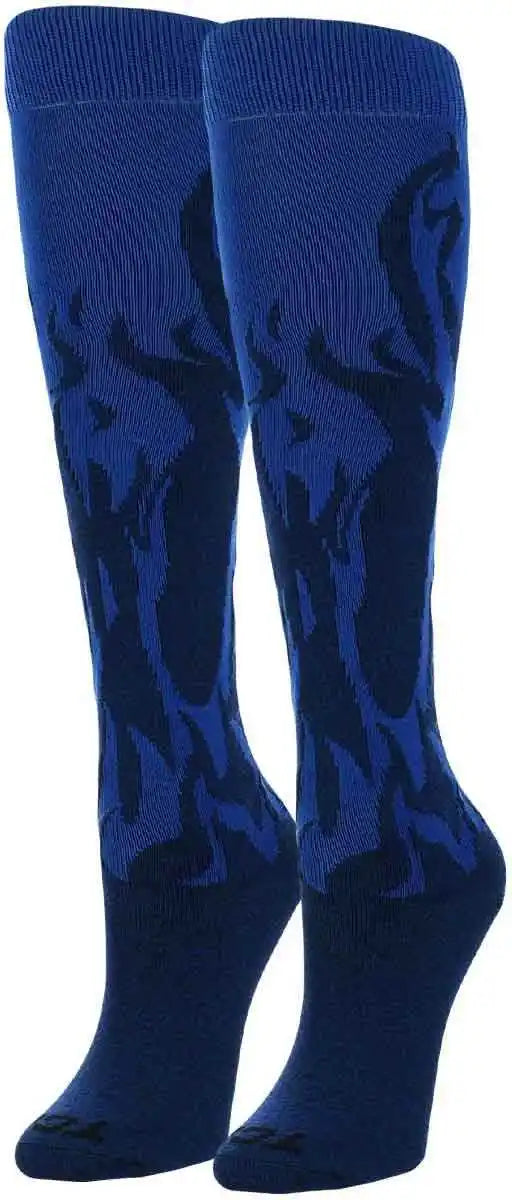 Tck Krazisox Flame Knee High Socks Blue Black