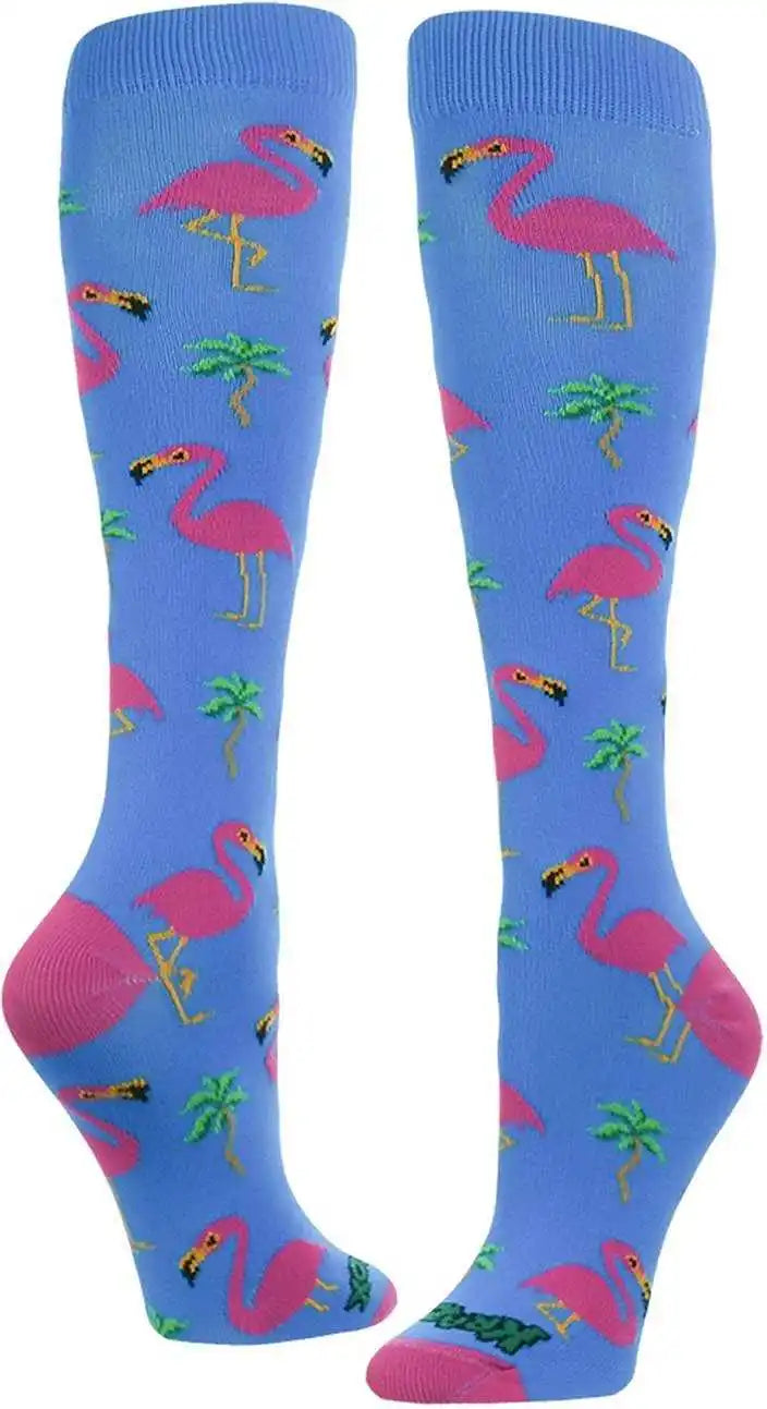 Tck Krazisox Flamingos Knee High Socks - Blue