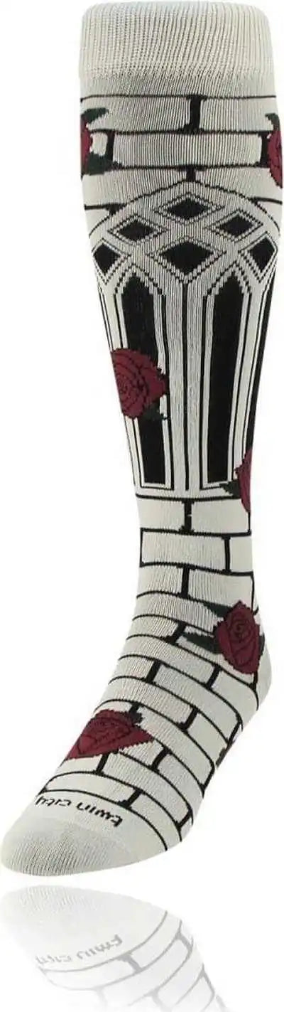 Tck Krazisox Gothic Knee High Socks - White Black - Intermediate