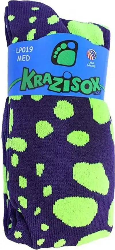Tck Krazisox Leopard Knee High Socks - Purple Neon Green