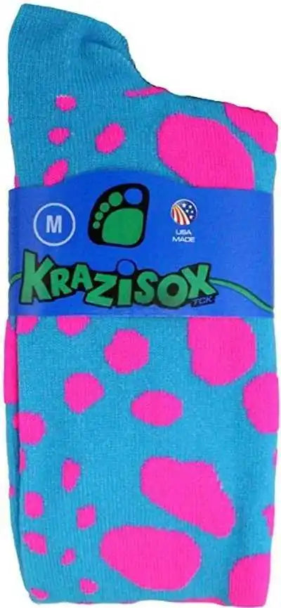 Tck Krazisox Leopard Knee High Socks Turquoise Hot Pink