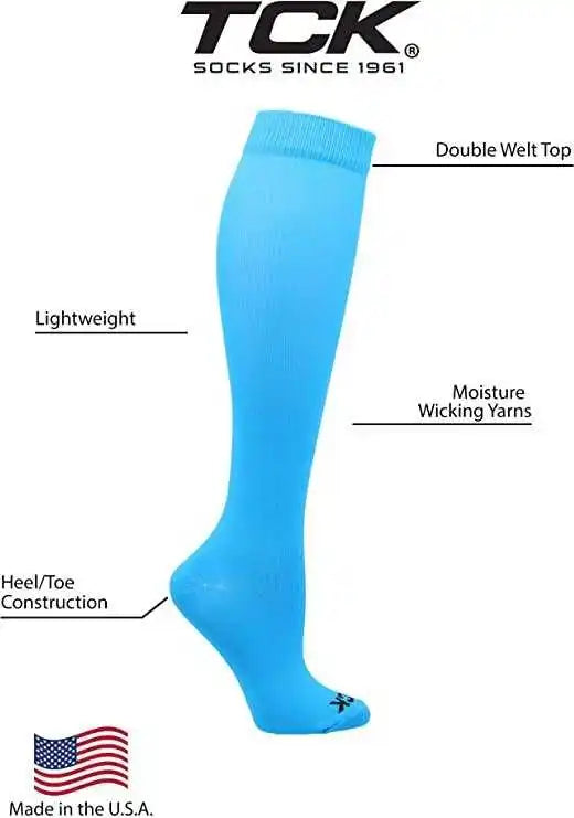Tck Krazisox Neon Knee High Socks - Electric Blue