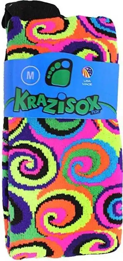 Tck Krazisox Neon Swirls Knee High Socks Black