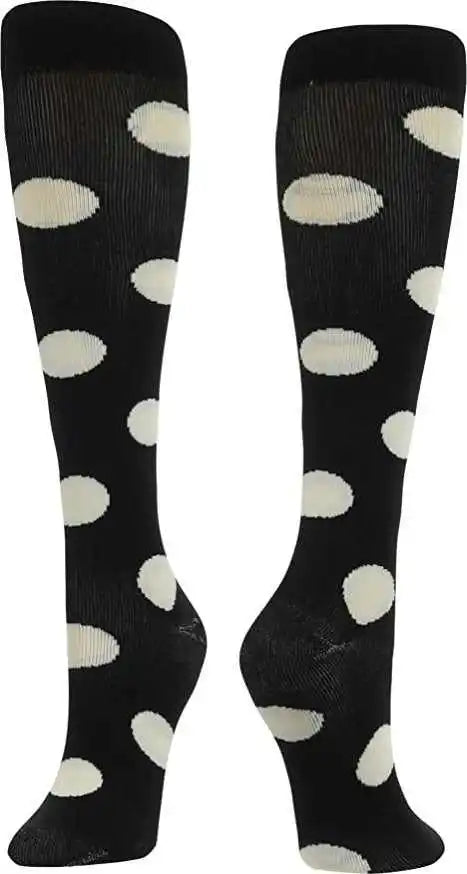 Tck Krazisox Polkadot Knee High Socks - Black White