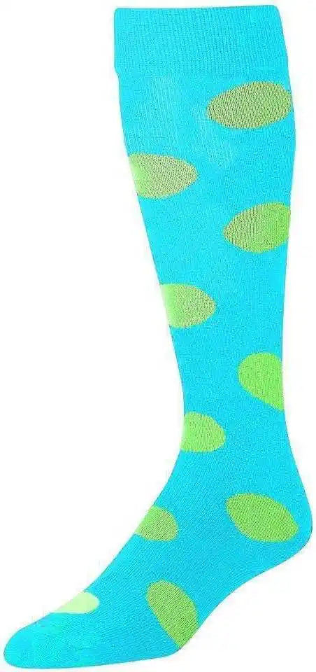 Tck Krazisox Polkadot Knee High Socks - Electric Blue Neon Yellow