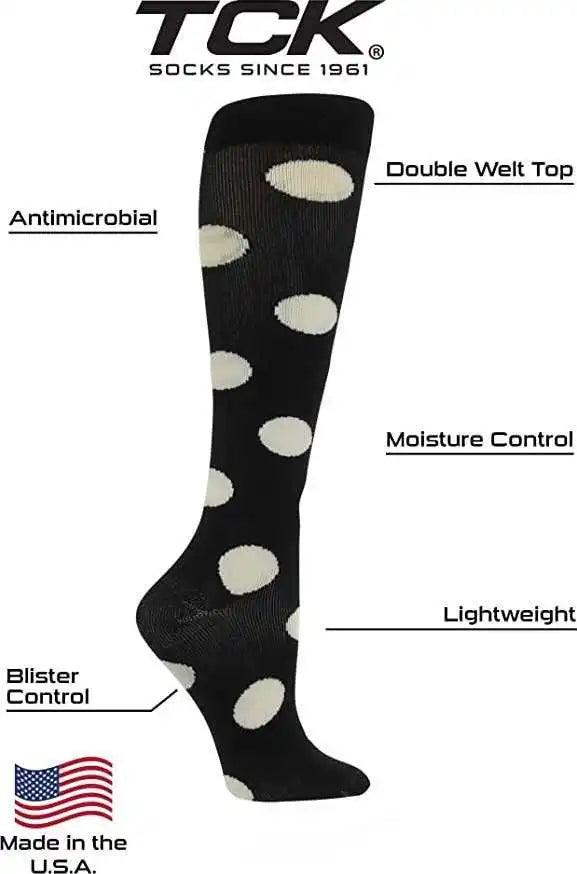 Tck Krazisox Polkadot Knee High Socks - Electric Blue Neon Yellow
