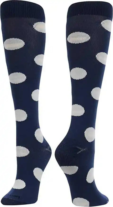 Tck Krazisox Polkadot Knee High Socks Navy White
