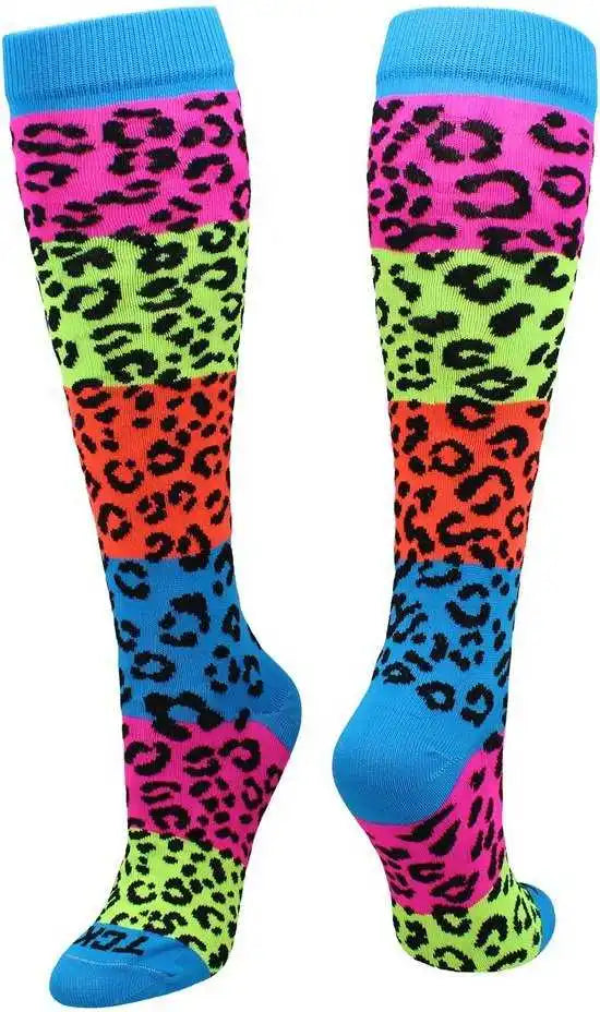 Tck Krazisox Rainbow Leopard Knee High Socks - Multi-colored