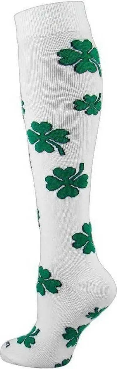 Tck Krazisox Shamrock Knee High Socks - White