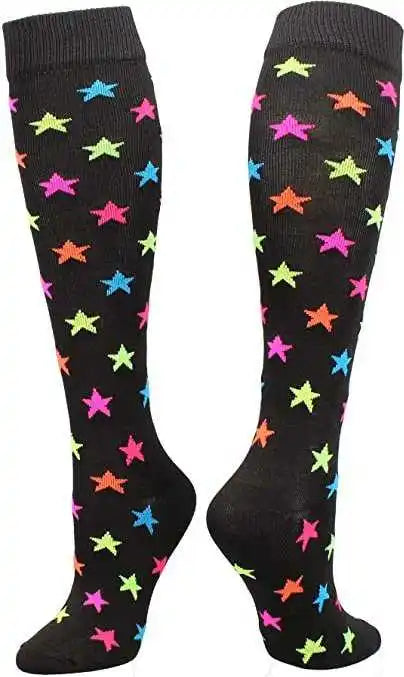 Tck Krazisox Stars Knee High Socks - Black