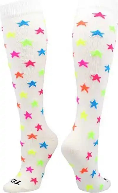 Tck Krazisox Stars Knee High Socks - White
