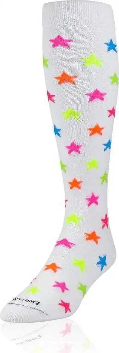 Tck Krazisox Stars Knee High Socks - White
