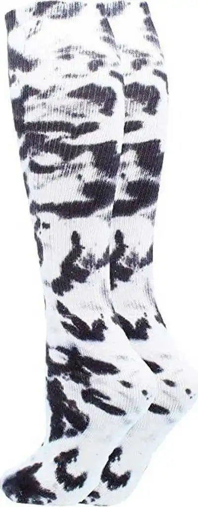 Tck Krazisox Tie Dye Knee High Socks Black White