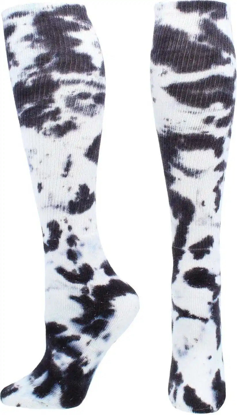 Tck Krazisox Tie Dye Knee High Socks Black White