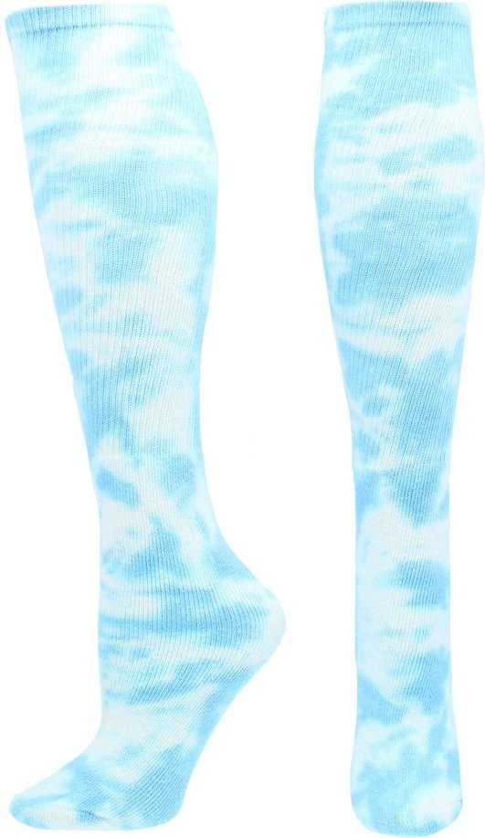 Tck Krazisox Tie Dye Knee High Socks - Columbia Blue White
