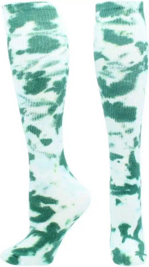 Tck Krazisox Tie Dye Knee High Socks - Dark Green White