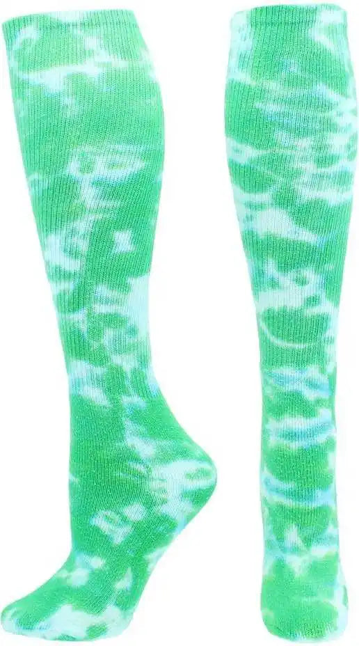 Tck Krazisox Tie Dye Knee High Socks - Kelly White