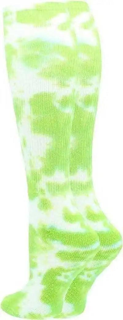 Tck Krazisox Tie Dye Knee High Socks - Lime White